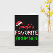 Santas Favorite Drummer Gift Fun Drum Christmas Pa Karte (Gelbe Blume)