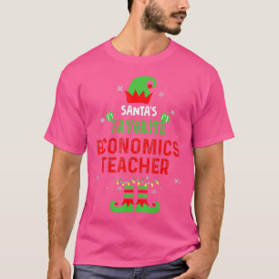 Santas Favorite Economics Lehrerin Weihnachten Wei T-Shirt