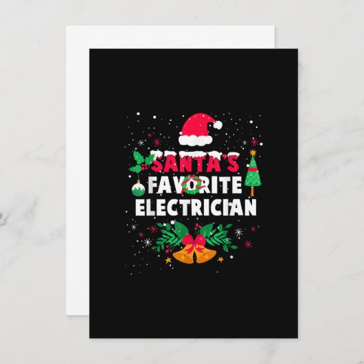 Santas Favorite Electrical Weihnachtsgeschenk Mitteilungskarte (Vorne/Hinten)