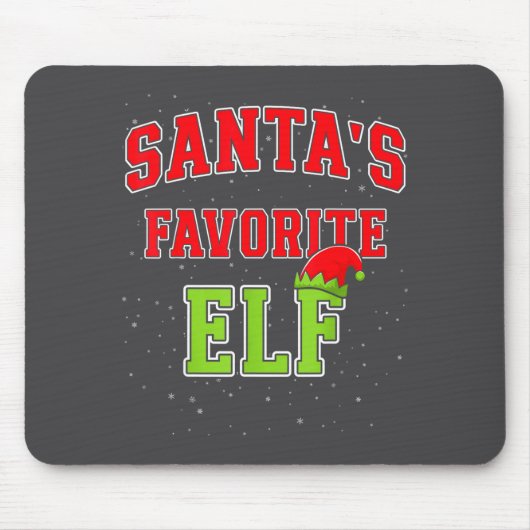 Santa's Favorite Elf Christmas Family Matching Gro Mousepad (Vorne)