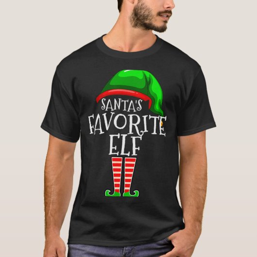 Santa's Favorite Elf Group Matching Family Christm T-Shirt (Vorderseite)
