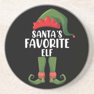 Santas Favorite Elf Matching Familie Weihnachten Getränkeuntersetzer