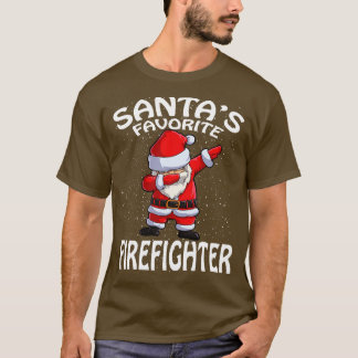 Santas Favorite Firefighter Weihnachten T-Shirt