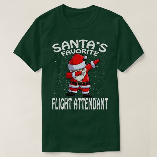Santas Favorite Flight Attendant Weihnachten T-Shirt (Design vorne)