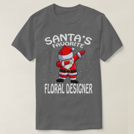 Santas Favorite Floral Designer Weihnachten T-Shirt (Design vorne)