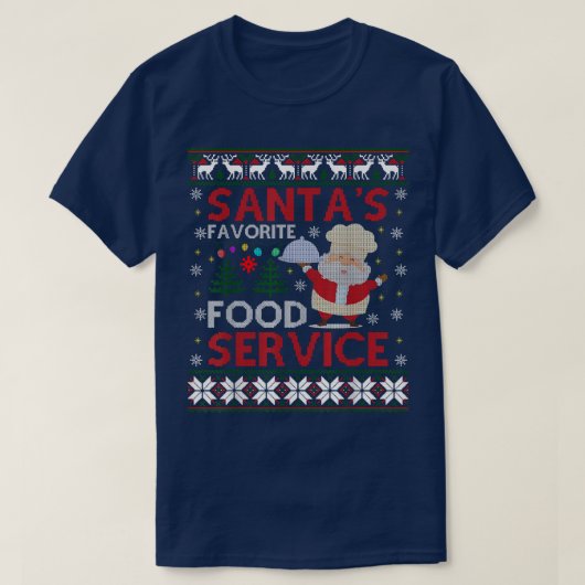 Santas Favorite Food Service Ugg Weihnachten Schwe T-Shirt (Design vorne)