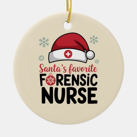 Santas Favorite Forensic Nurse Weihnachten Keramik Ornament (Vorne)