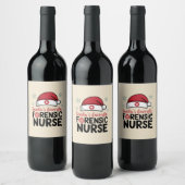 Santas Favorite Forensic Nurse Weihnachten Weinetikett (Flaschen)