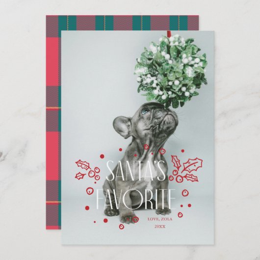 Santas Favorite Foto Einladung (Vorne/Hinten)