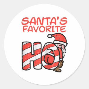 Santas Favorite Funny Naughty Adult Weihnachten We Runder Aufkleber
