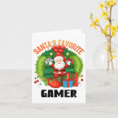 Santas Favorite Gamer - Gaming zu Weihnachten Karte (Gelbe Blume)