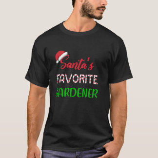 Santas Favorite Gardener Gift Funny Chritsmas Paja T-Shirt