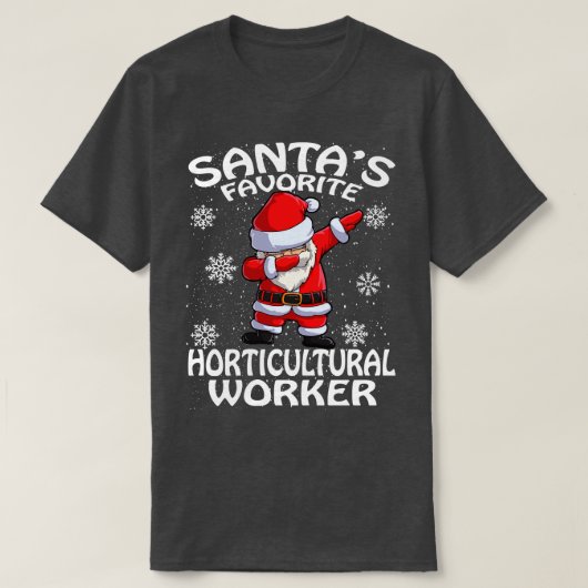 Santas Favorite Garticultural Worker Weihnachten T-Shirt (Design vorne)