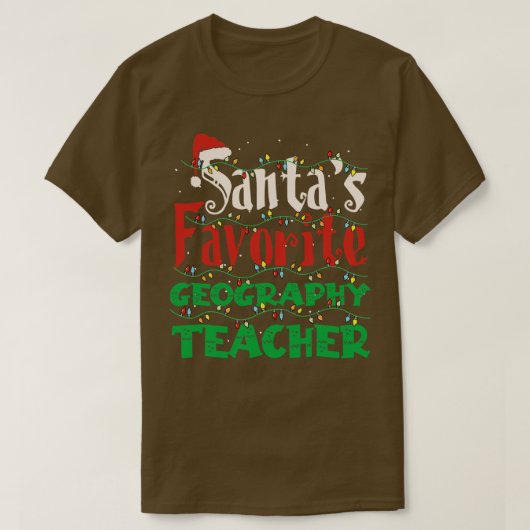 Santas Favorite Geography Lehrer Funny Geography T-Shirt (Design vorne)
