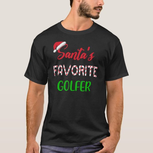 Santas Favorite Golfer Funny Golf Christmas T-Shirt (Vorderseite)