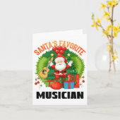 Santas Favorite Guitarist, Xmas Gitarrist Karte (Gelbe Blume)