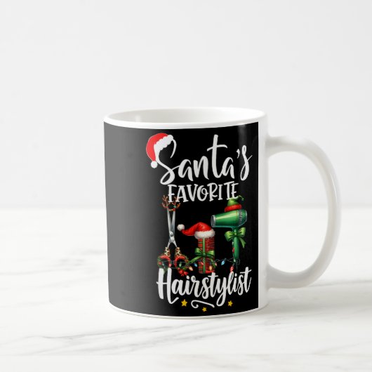 Santa's Favorite Hair Stylist Christmas Hairdresse Kaffeetasse (Rechts)