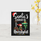 Santa's Favorite Hair Stylist Christmas Hairdresse Karte (Gelbe Blume)