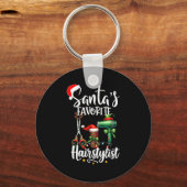 Santa's Favorite Hair Stylist Christmas Hairdresse Schlüsselanhänger (Vorderseite)