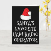 Santa's Favorite Ham Radio Operator Christmas Hat  Karte (Gelbe Blume)