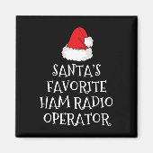 Santa's Favorite Ham Radio Operator Christmas Hat Magnet (Vorne)