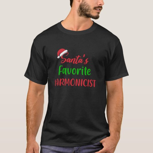 Santas Favorite Harmonicer Funny Gift harmonica C T-Shirt (Vorderseite)