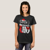Santa's Favorite Ho Christmas Lights Merry Christm T-Shirt (Vorne ganz)
