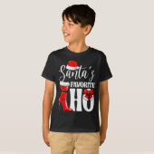 Santa's Favorite Ho Christmas Lights Merry Christm T-Shirt (Vorne ganz)