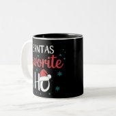 Santa's Favorite Ho Christmas Matching Holiday  Zweifarbige Tasse (Vorderseite Links)