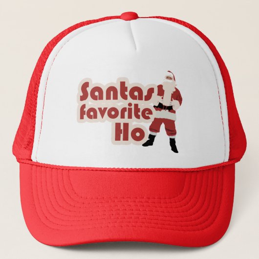 Santas Favorite Ho Funny Christmas Truckerkappe (Vorderseite)