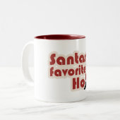 Santas Favorite Ho Funny Christmas Zweifarbige Tasse (Vorderseite Links)