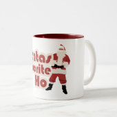 Santas Favorite Ho Funny Christmas Zweifarbige Tasse (VorderseiteRechts)