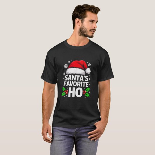 Santa's Favorite Ho Holiday Christmas Fun T-Shirt (Vorne ganz)