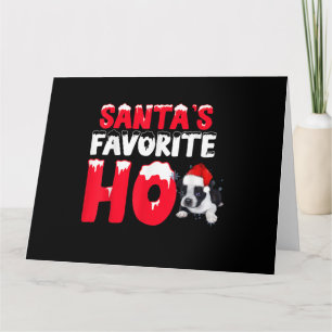 Santas Favorite Ho Santa Boston Terrier Dog Gesche Karte