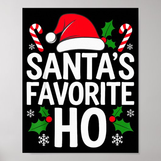 Santa's Favorite Ho Shirt Adult Kids Funny Christm Poster (Vorne)
