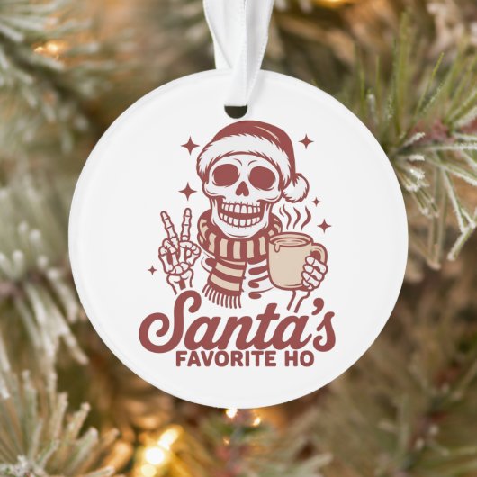 Santa's Favorite Ho Skeleton Snarky Christmas Ornament (Baum)