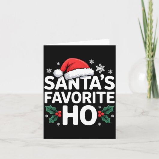 Santa's Favorite Ho Tee Funny Christmas Graphic  Karte (Vorderseite)