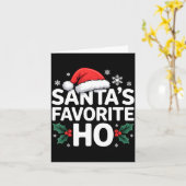 Santa's Favorite Ho Tee Funny Christmas Graphic  Karte (Gelbe Blume)