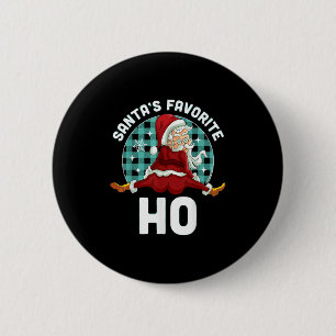 Santas Favorite Ho - Xmas Weihnachten Button