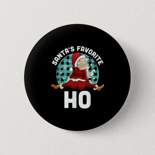 Santas Favorite Ho - Xmas Weihnachten Button (Vorderseite)
