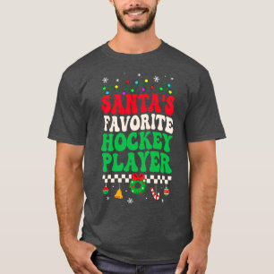 Santas Favorite Hockey Player Retro Weihnachten T-Shirt