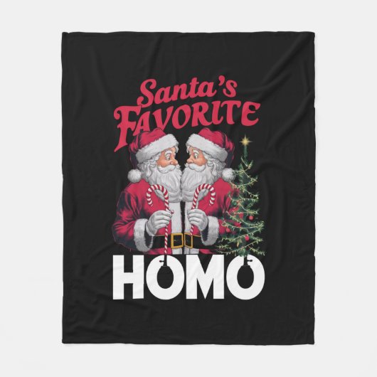 Santas Favorite Homo Gay Christmas LGBTQ Prix Fleecedecke (Vorderseite)