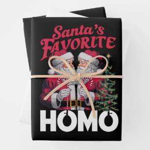 Santas Favorite Homo Gay Christmas LGBTQ Prix Geschenkpapier Set