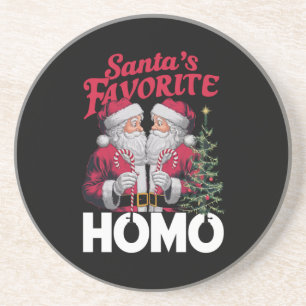 Santas Favorite Homo Gay Christmas LGBTQ Prix Getränkeuntersetzer