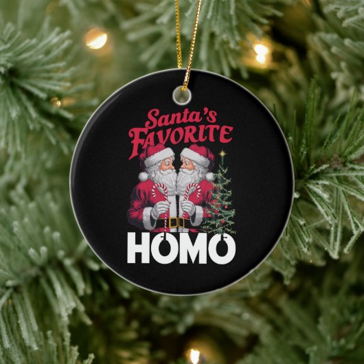 Santas Favorite Homo Gay Christmas LGBTQ Prix Keramik Ornament (Baum)