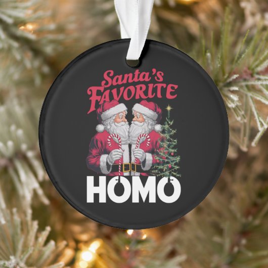 Santas Favorite Homo Gay Christmas LGBTQ Prix Ornament (Baum)