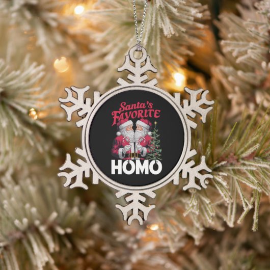 Santas Favorite Homo Gay Christmas LGBTQ Prix Schneeflocken Zinn-Ornament (Baum)