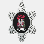 Santas Favorite Homo Gay Christmas LGBTQ Prix Schneeflocken Zinn-Ornament (Rechts)