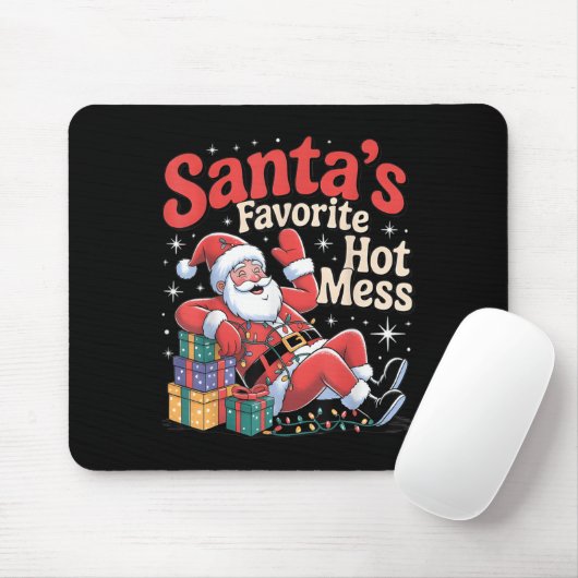 Santa's Favorite Hot Mess Christmas Funny Margarit Mousepad (Mit Mouse)