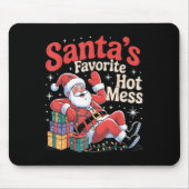 Santa's Favorite Hot Mess Christmas Funny Margarit Mousepad (Vorne)